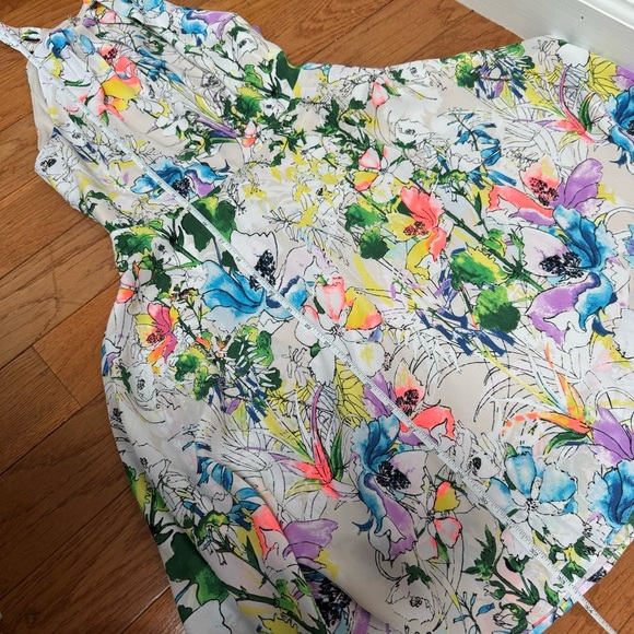 Express High Neck Flowy Floral Dress Multicolor Size 4 - Picture 7 of 9